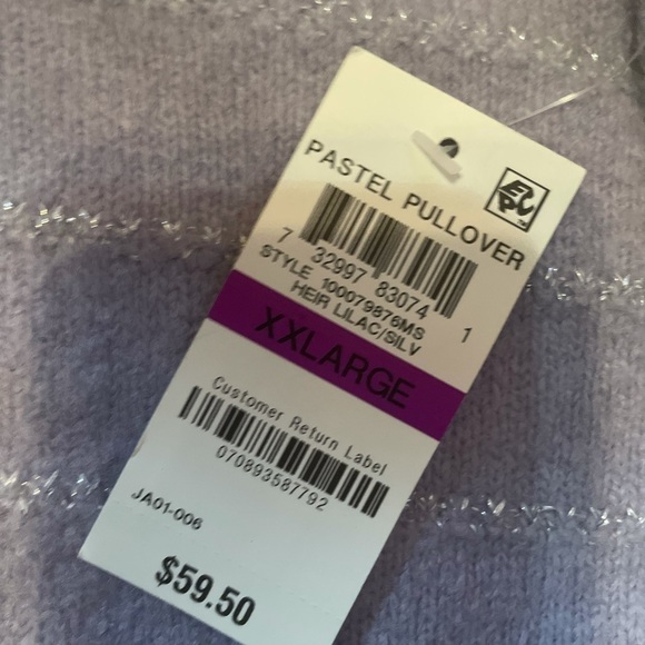 STYLE & Co Women's Lurex Cowl-Neck Sweater lilac - Picture 10 of 10